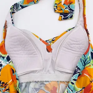 Lands' End Women's Halter Neck Tankini Swim Top Size 4 Multicolor Floral Print thumbnail 7