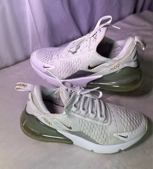 Nike Women's White and Gold Air Max 270 Sneakers thumbnail 1