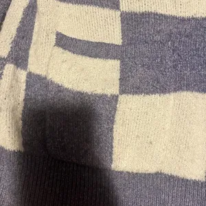 KORI Checkered Cardigan‎ Sweater Knit Button Up Cozy Blue White Small thumbnail 4