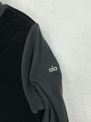 ALO Yoga Black Velvet Hoodie - Women's Sweatshirt 988 thumbnail 3