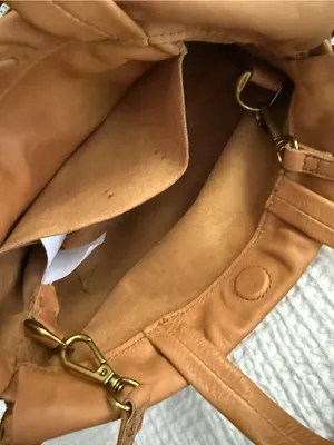 Madewell Cow Leather Crossbody Purse Brown Tan Magnetic Closure Pocket Handles thumbnail 12