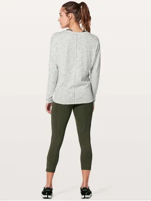 Lululemon Set To Sweat Tiger Space Dye Hail White Long Sleeve Athletic Top 6 thumbnail 2