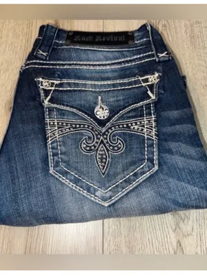 Rock Revival sora capri crop cropped Women's Dark Blue Jeans thumbnail 2