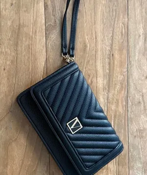 Victoria's Secret Black Quilted Crossbody with Gold Logo thumbnail 1