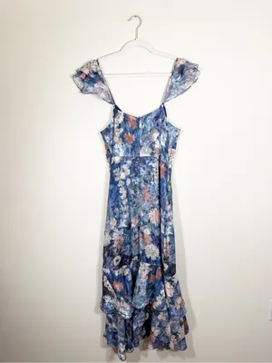 NWT Anthropologie Hutch Ruffled Midi Dress Watercolor Floral Size 8 thumbnail 7
