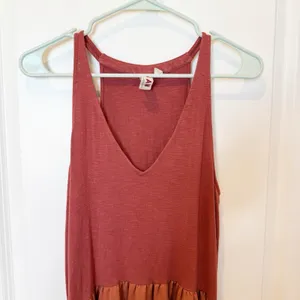 Anthropologie Dolan Coral Midi Dress Medium Satin Casual Stretch Lightweight‎ thumbnail 2