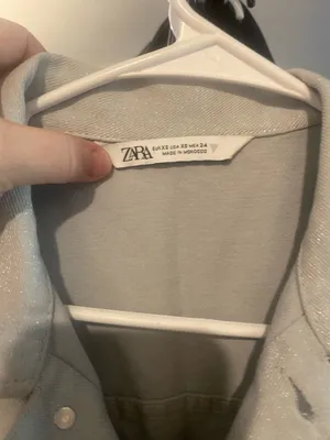 Shimmery Light Gray Short Sleeve Zara romper thumbnail 4
