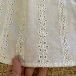 Mock ruffle neck eyelet embroidery crop top thumbnail 3
