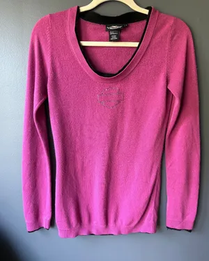 Harley-Davidson Women's Fuchsia Acrylic Sweater Size Small thumbnail 1