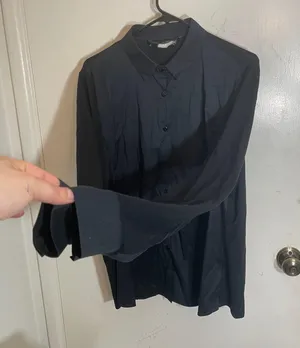 Collared Silk Button Down Blouse thumbnail 4