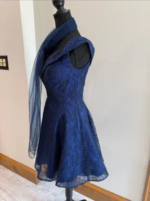 Narianna NWT Navy Blue size S Formal dress with matching shawl thumbnail 2