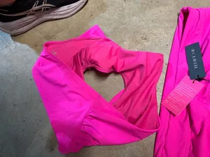 Tempt Me Hot Pink Crossover Cross-Back High Waisted Bikini Swimsuit thumbnail 4