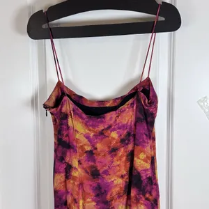 Song of Style S Abstract Watercolor Cowl Neck Handkerchief Hem Slip Dress Revolv thumbnail 11