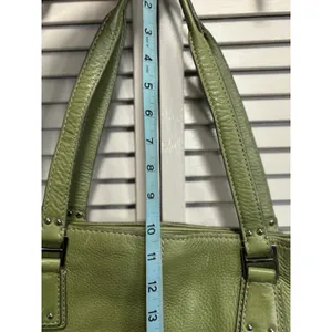 Fossil Pebble Satchel Green Leather Top Zip Double Strap‎ Sev Pockets thumbnail 2