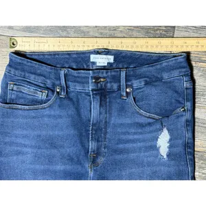 Good American Good Legs Ankle Skinny Jeans‎ Distressed Raw Hem Blue 10/30 Sassy thumbnail 6