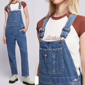 Dickies Heritage Bib Denim Overalls Medium Stone Wash Blue thumbnail 4