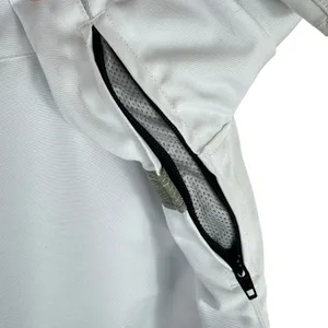 Castle Streetwear White Gray Full Zip‎ Lined Mock Neck Motorcycle Jacket Size 10 thumbnail 12