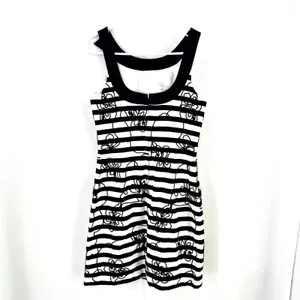 Lilly Pulitzer Swizzle Stripe Phoenix Black White Dress Embroidered thumbnail 3
