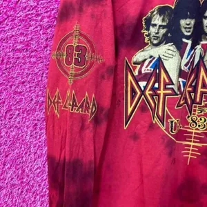 Def Leppard Pyromania 83' tour long sleeve tiedye tshirt size large thumbnail 4