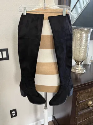 BP over-the-knee black suede boots size 9 thumbnail 2