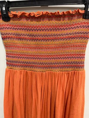 Forever 21 strapless tube top orange romper coverup size S thumbnail 2