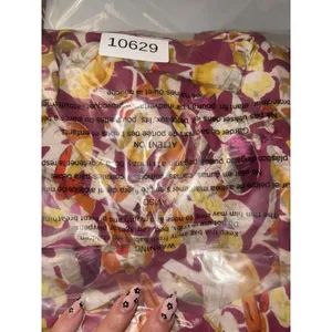Anthropologie Maeve Femme Collarless Pink Orange Mushrooms Cotton Top M Boho thumbnail 12