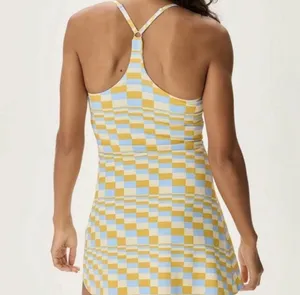 Outdoor Voices TechSweat Move Free Active Dress Size M Checkered Print Sport EUC thumbnail 2