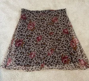 Vintage Floral Cheetah Skirt thumbnail 1