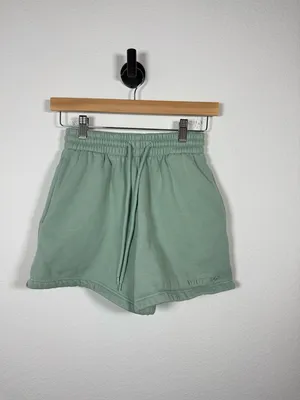 White Fox Sweat Shorts Sage Green Embroidered Logo Size XS Lounge thumbnail 3