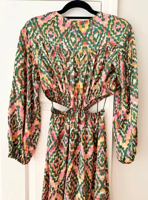 Zara Printed Cutout Bohemian Maxi Dress, Size XS thumbnail 9