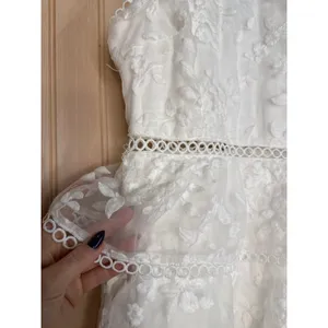 NWT Lulus Look So Sweet White Embroidered Lace Mini Dress Cocktail Party Size L thumbnail 5