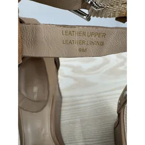 Via Spiga 3.5' Tan Leather Moto Silver Studded Platform Wedge Sandals 9M Biker thumbnail 7