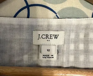 J. Crew Factory Navy & White Gingham Dress, size 12 thumbnail 3