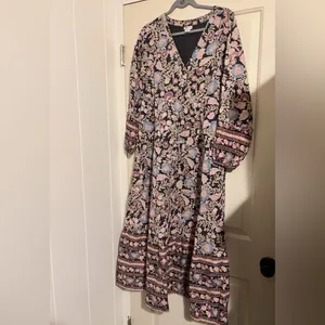 Billabong Long Balloon Sleeve‎ Maxi Dress Fairy Bohemian Floral Peasant Milkmaid thumbnail 3