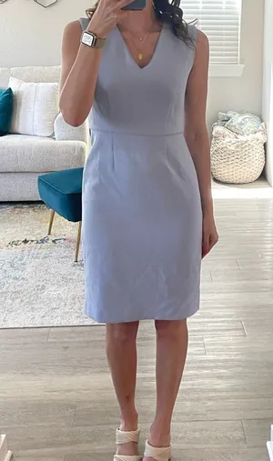 Ann Taylor Light Blue Midi Dress thumbnail 1