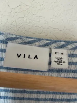 Vila Gingham Checked V-Neck Short Sleeve Midi Dress Size M thumbnail 3