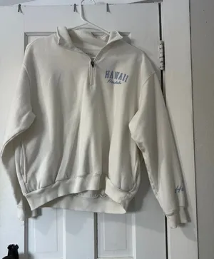 Aeropostale Zip-Up White Sweatshirt thumbnail 1