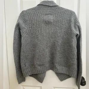 A&F Gilly Hicks Open Front Chunky Knit Wool Cardigan Sweater Gray Cozy Small!. thumbnail 2