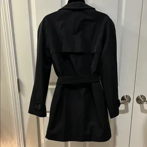 Oliver Grant Classic Black Belted Waterproof trench rain coat XS thumbnail 3