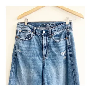 American Eagle Super High Rise Baggy Straight Leg Jeans Womens 6 Strigid thumbnail 3