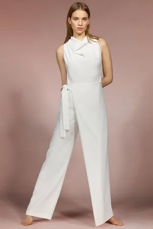 ZARA jumpsuit white romper kaftan thumbnail 10
