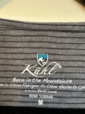 Kuhl Striped Scoop Neck Henley Top Womens Medium Gray thumbnail 2