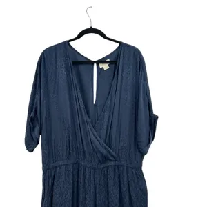 Anthropologie Maeve Jaqueline Jacquard Jumpsuit Leopard Print Navy Blue Size‎ XL thumbnail 4