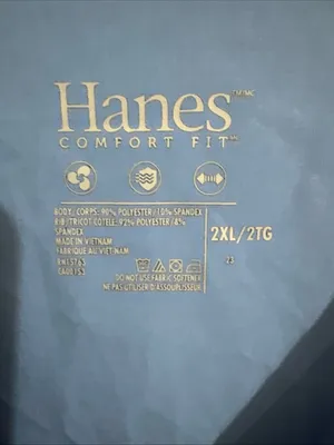 Hanes Comfort Fit Light Blue Scrub Uniform Shirt V-Neck Size 2XL thumbnail 2