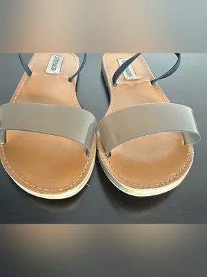 Steve Madden Dasha Clear Strap Tan Leather Slide Sandals thumbnail 3