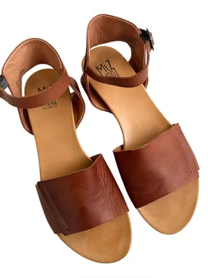 EUC Miz Mooz Leather Antony Sandals Brown Size 10 thumbnail 1