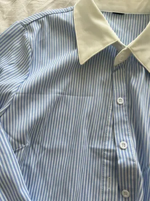 Blue And White Pinstripe Top thumbnail 2