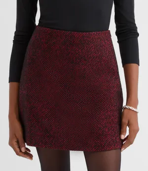 LOFT Petite Herringbone Tweed Mini Skirt thumbnail 1