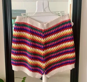 Rainbow Crochet Shorts Size M thumbnail 3