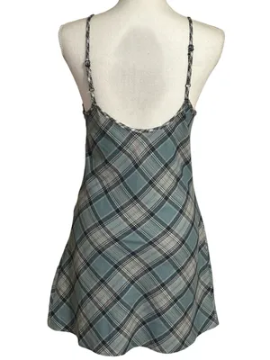 Zara Plaid V-neck Spaghetti Strap Mini Slip Dress NWT thumbnail 2